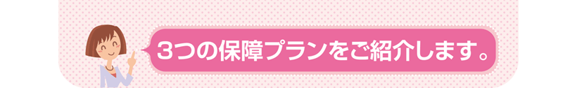 3つの保障プランをご紹介します。